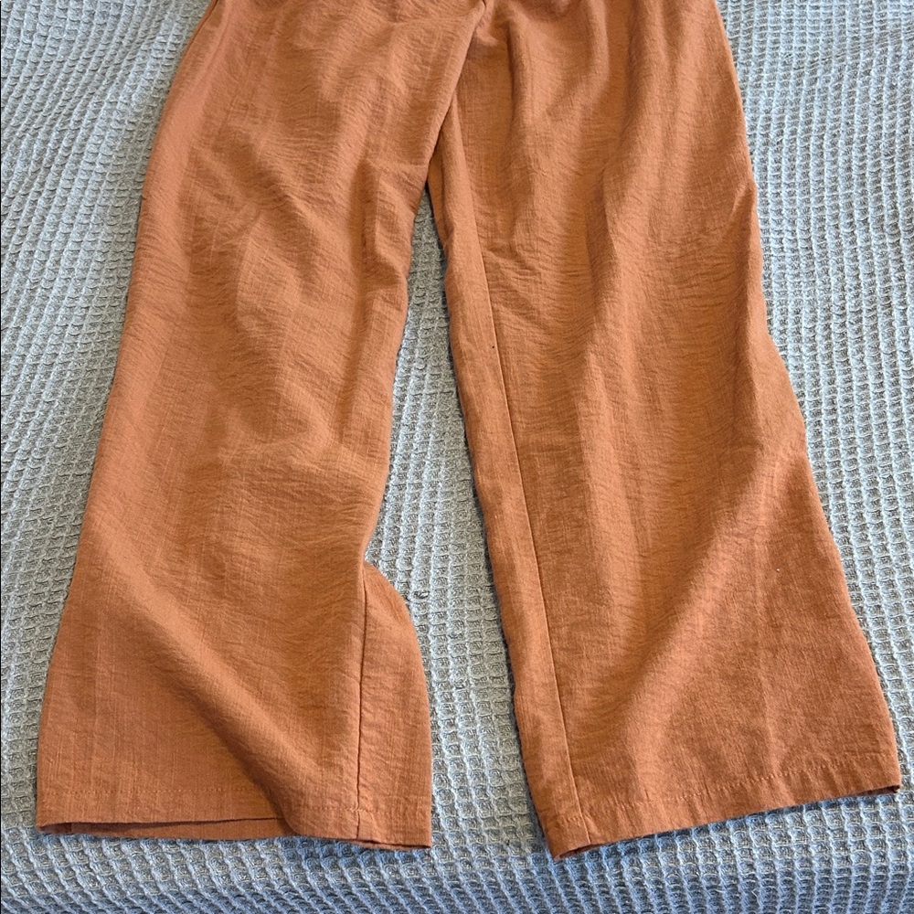 Women's Burnt-Orange Wide-Leg Pants - Picture 3 of 3
